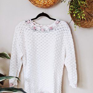 Vintage Hand-Crocheted Grandma Sweater